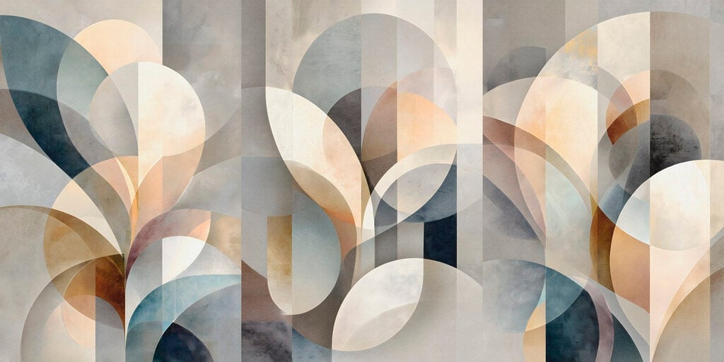 Flowing shapes in soft hues