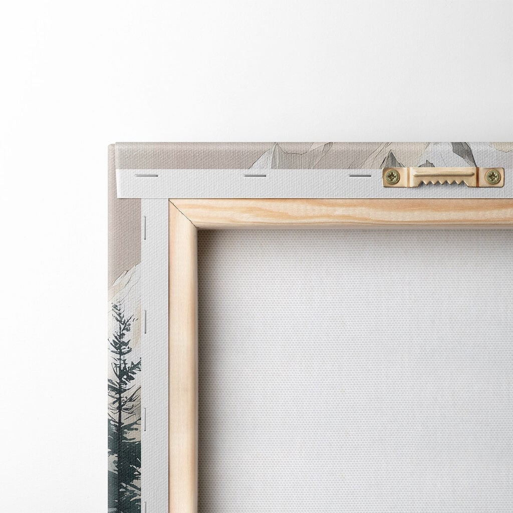 Painting of mountains and trees