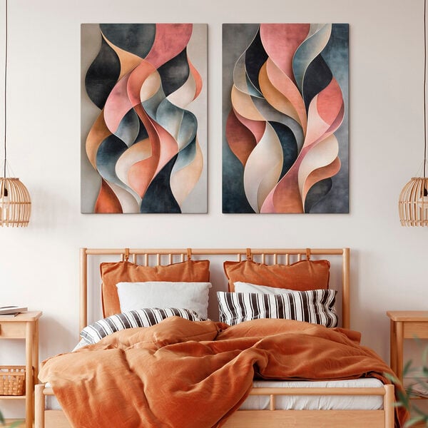 Flowing forms in soft color palette