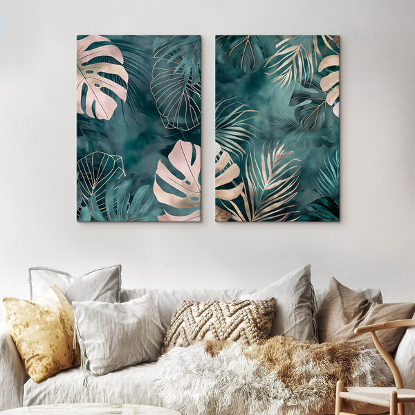 Lush foliage on vibrant background