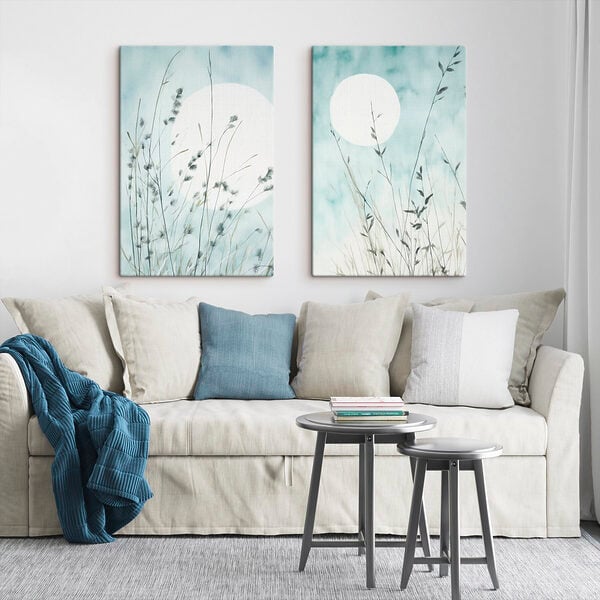Painting of grass and sun