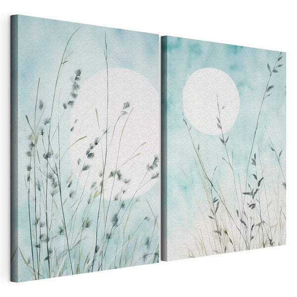 Painting of grass and sun