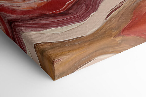 Painting of red and white waves