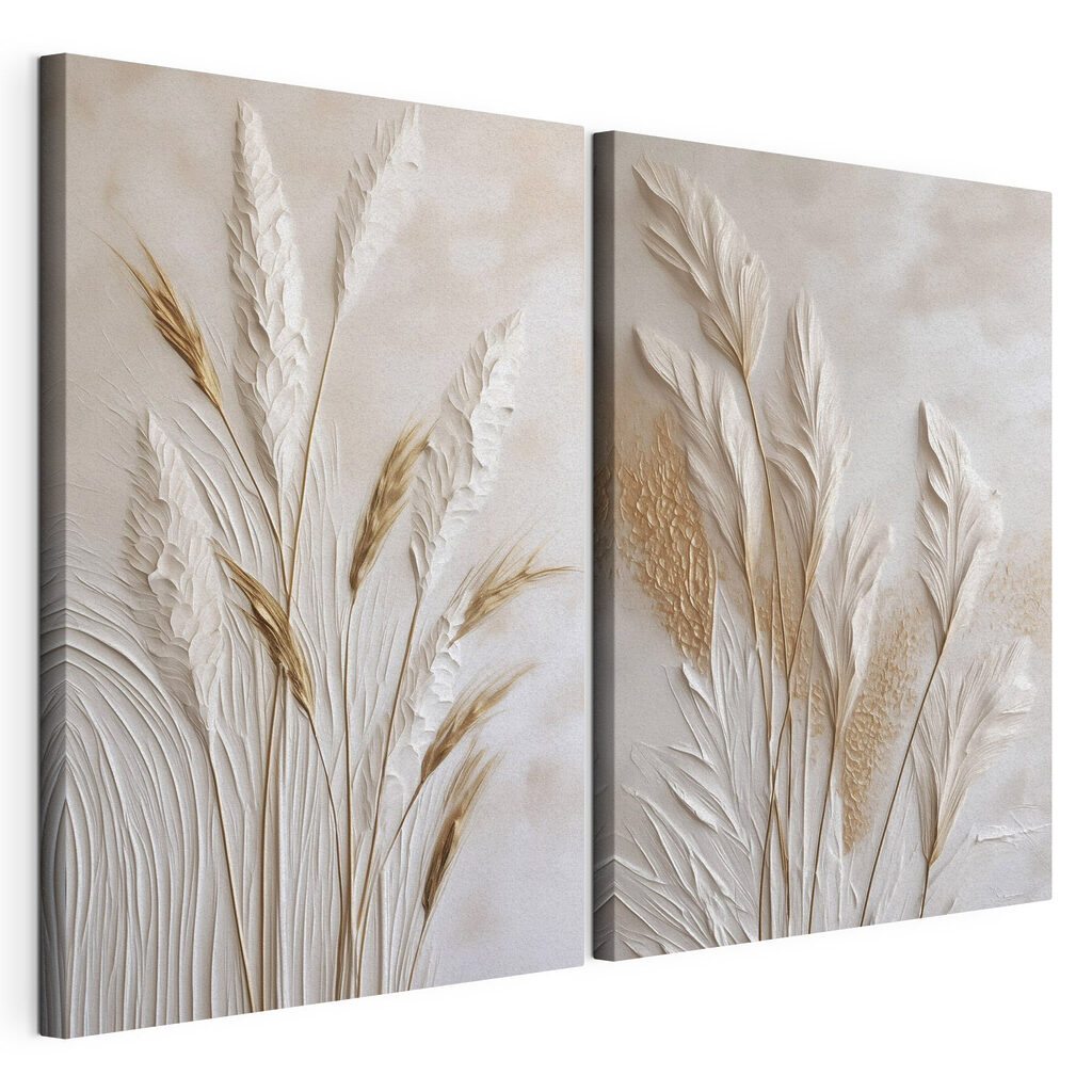 Collage of white and brown plants