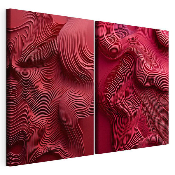 Red and pink wavy lines