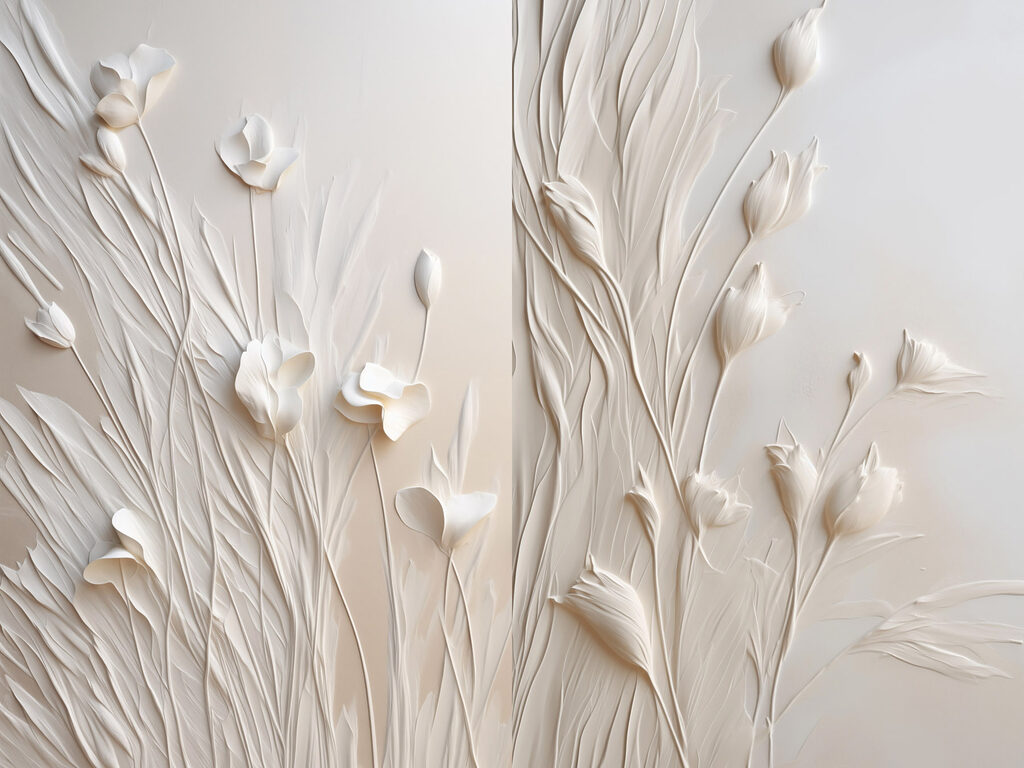 Delicate floral relief design displayed elegantly