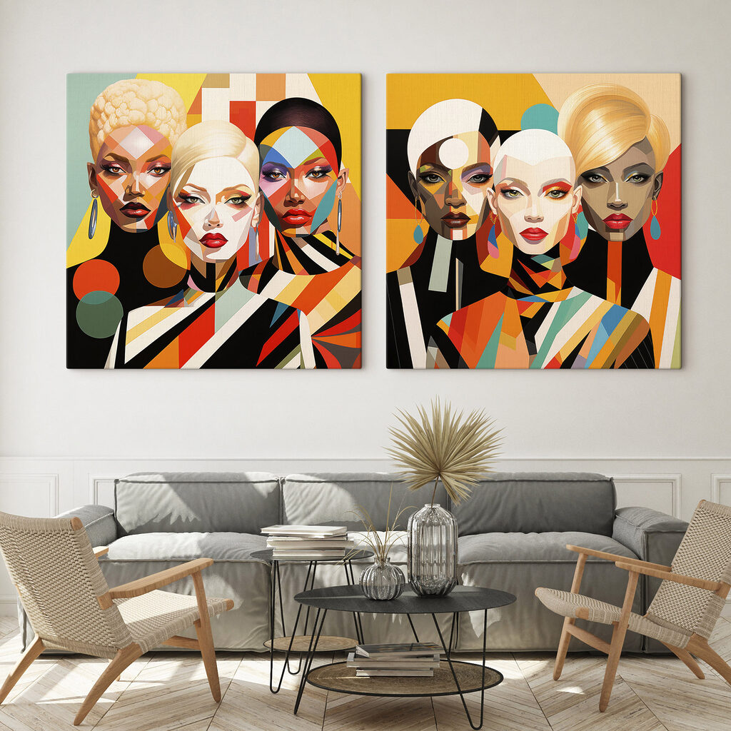 Collage of women with different colors