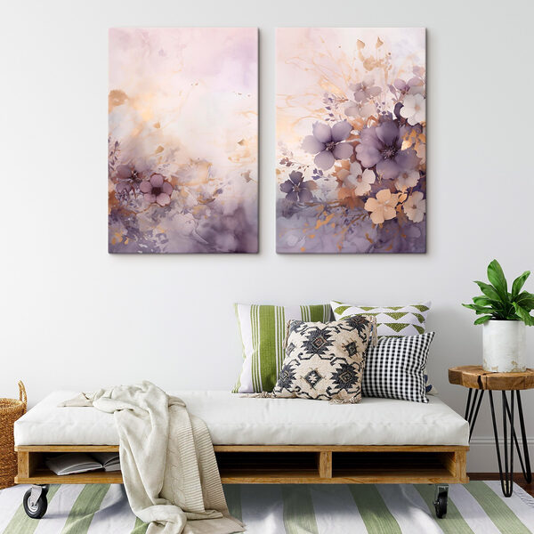 Painting of flowers on a white background