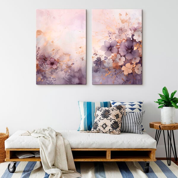 Painting of flowers on a white background