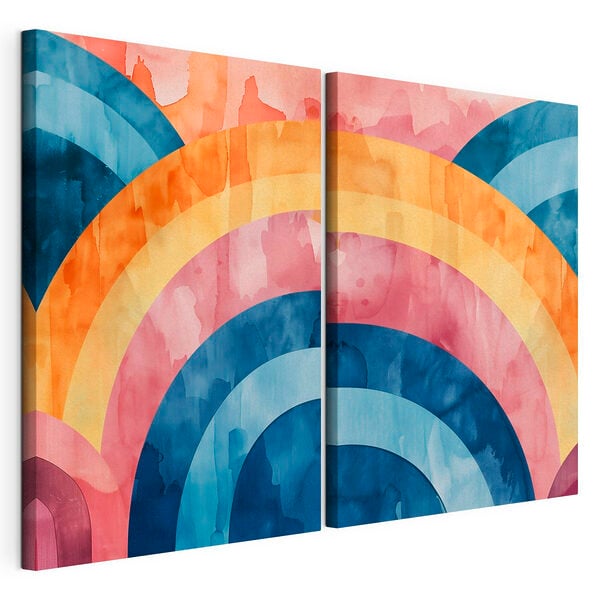 Colorful watercolor painting of circles