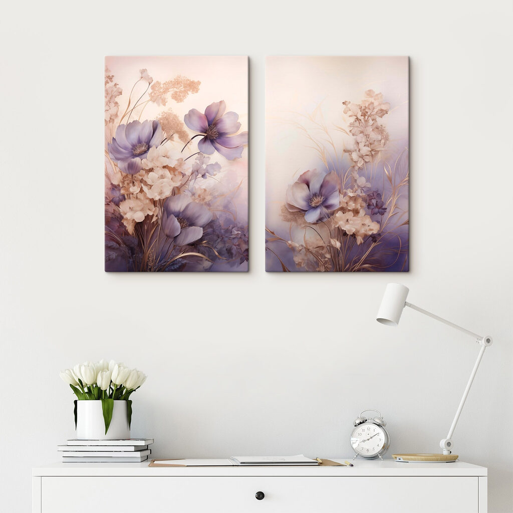 Delicate flowers in soft pastel hues