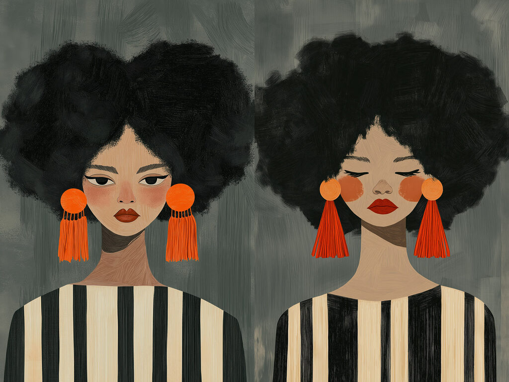 Couple of women with big earrings