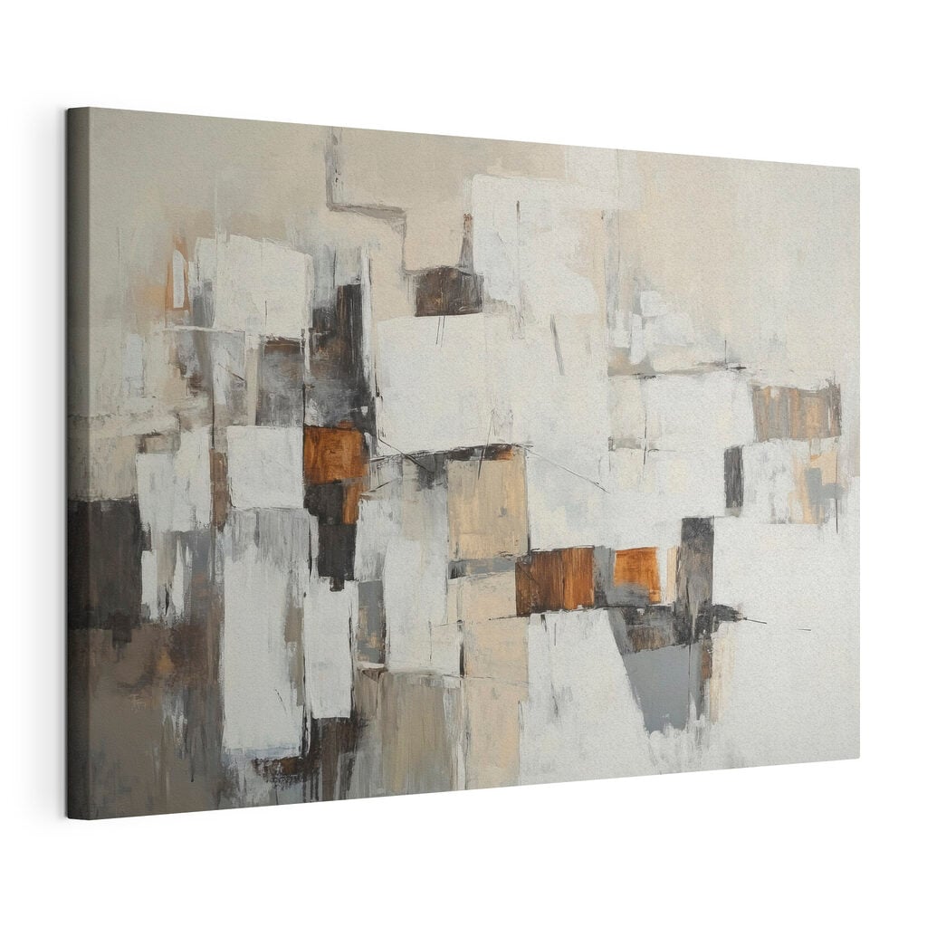 Painting of white and brown squares