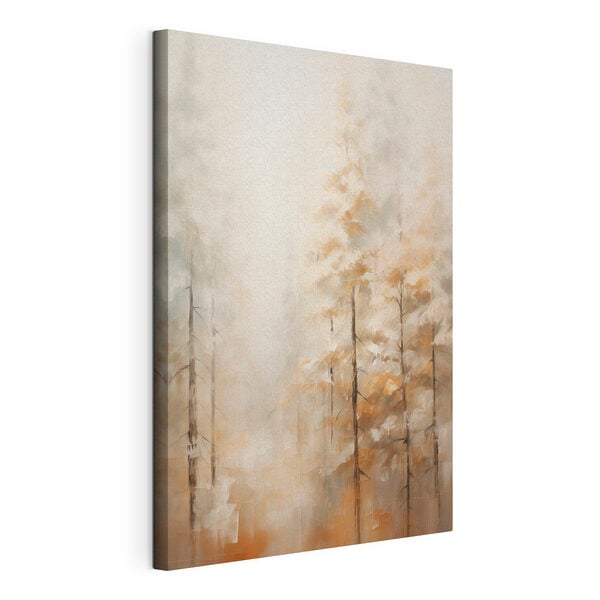 Painting of trees in fog