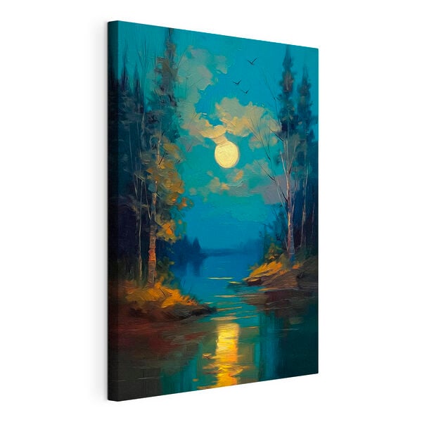 Moon over a river