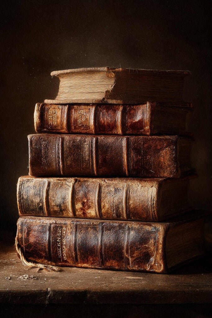 Stack of old books