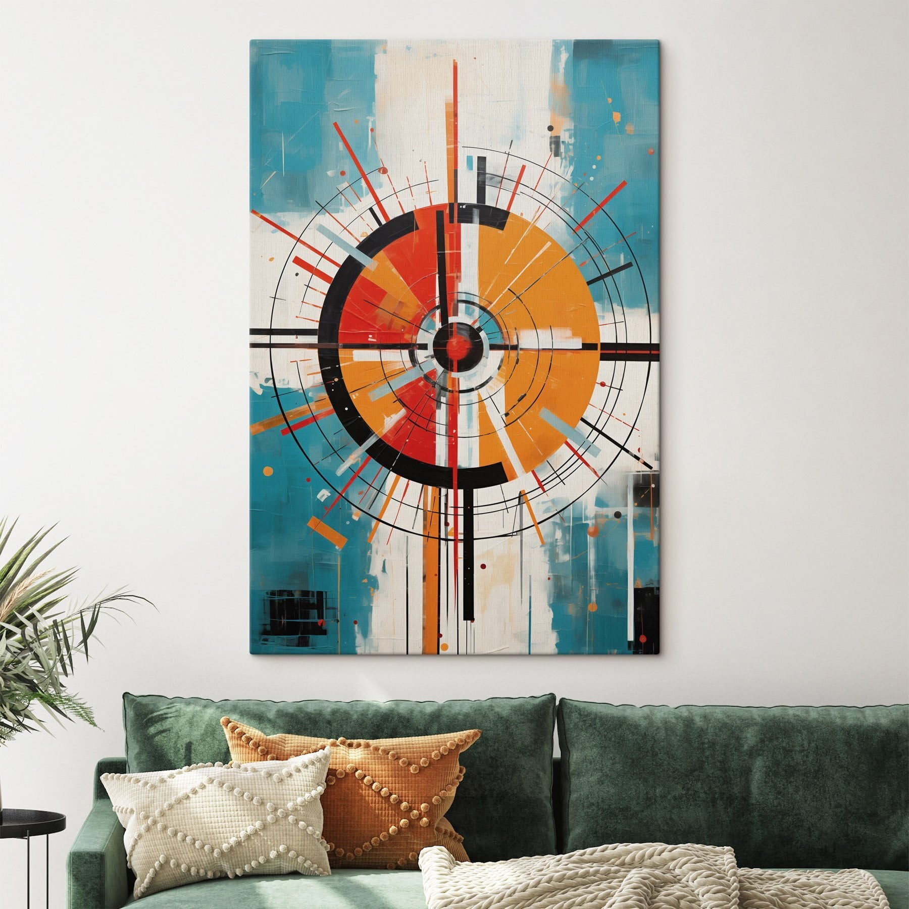 Colorful circle with lines and dots