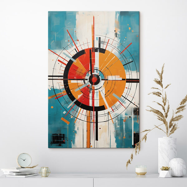 Colorful circle with lines and dots