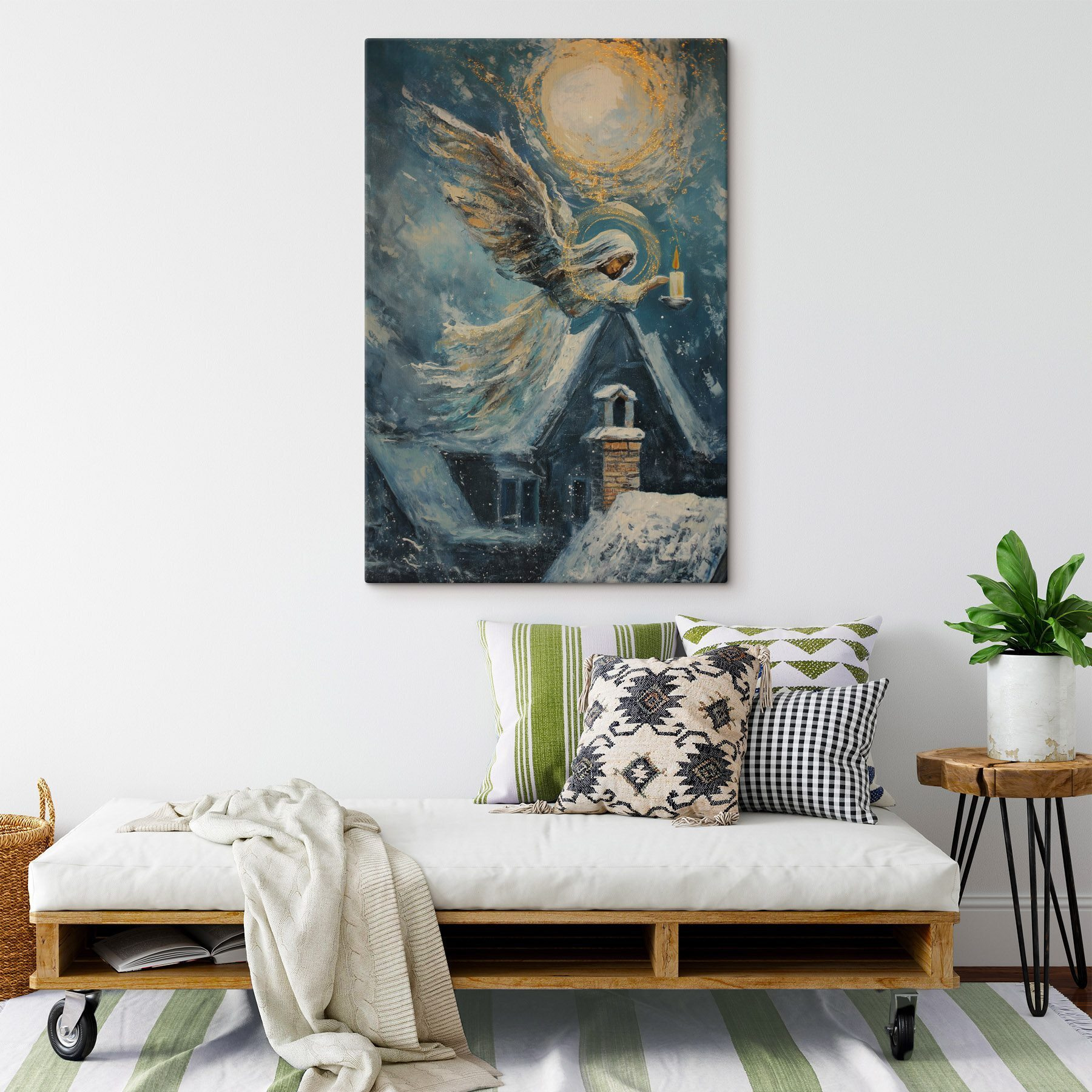 Painting of a woman holding a candle