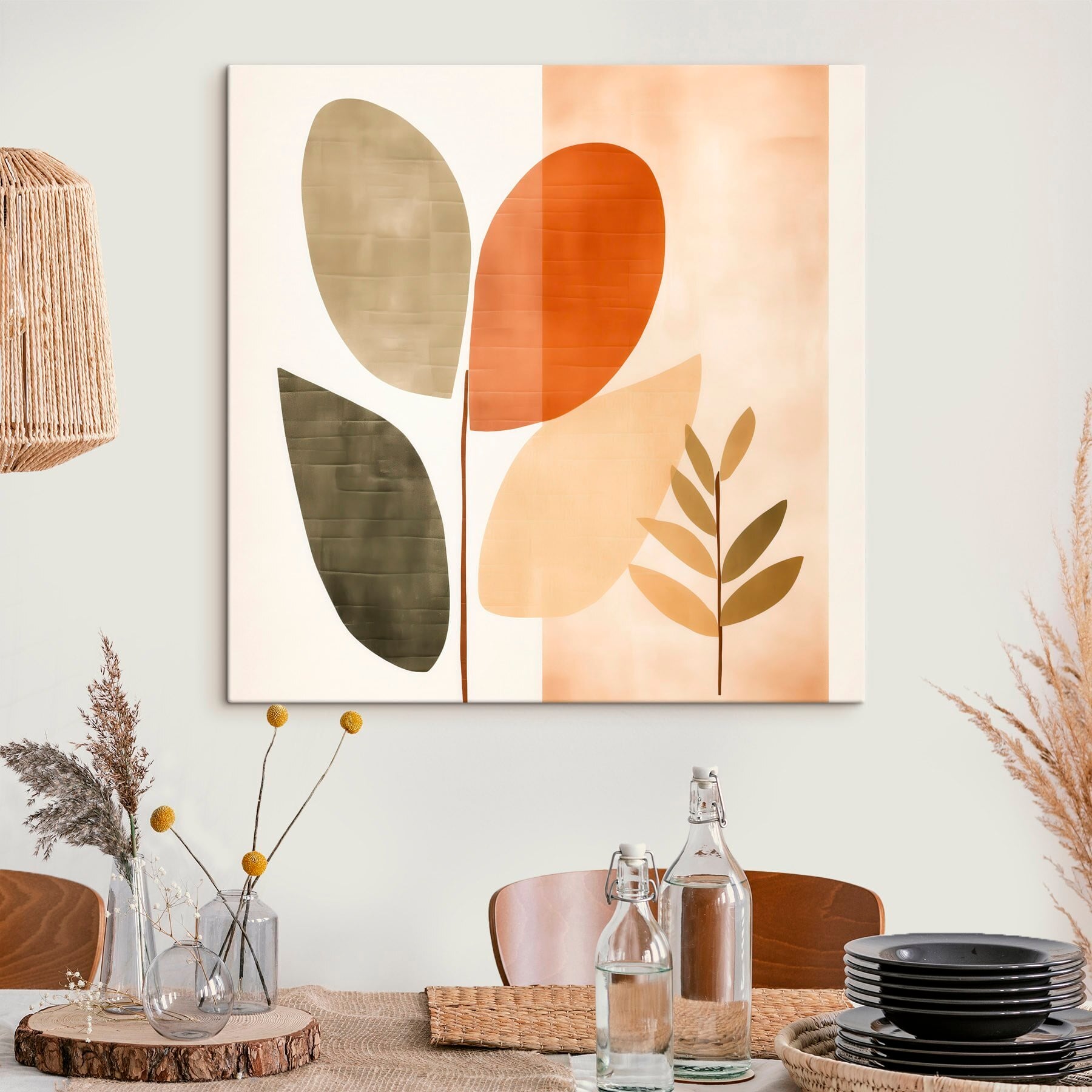 Painting of leaves and a plant