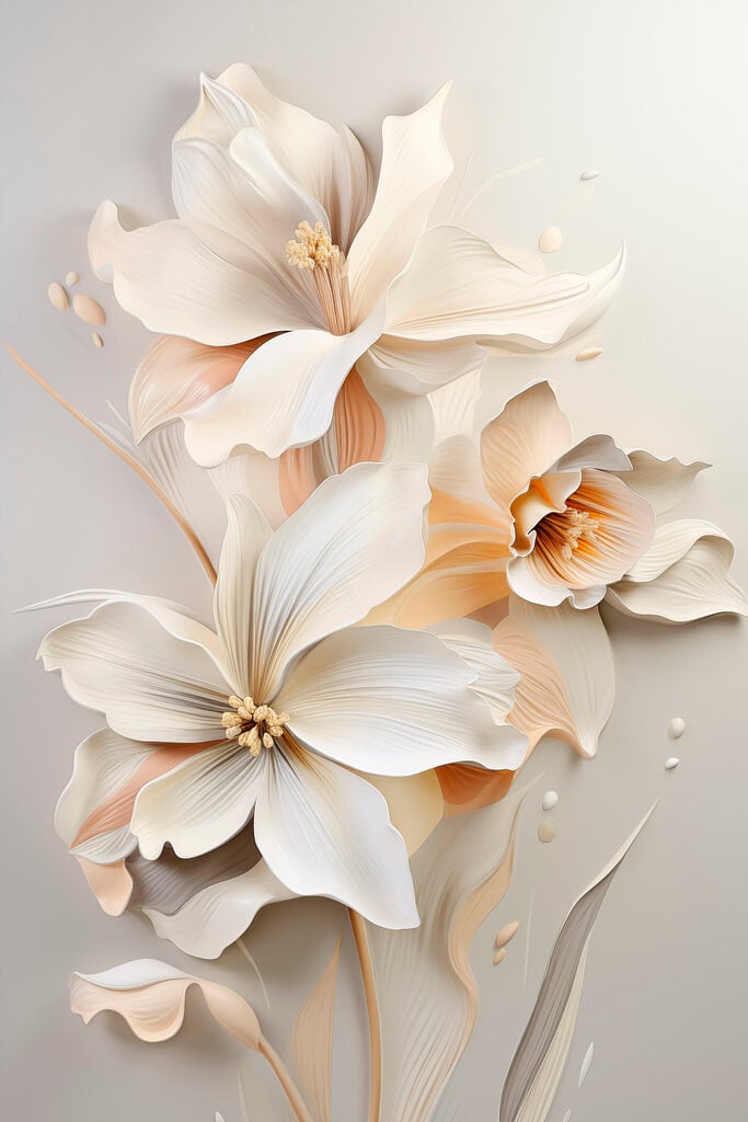 Delicate blossoms in soft pastel hues
