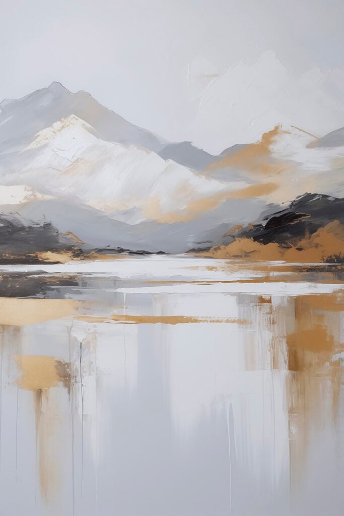 Painting of a mountain range