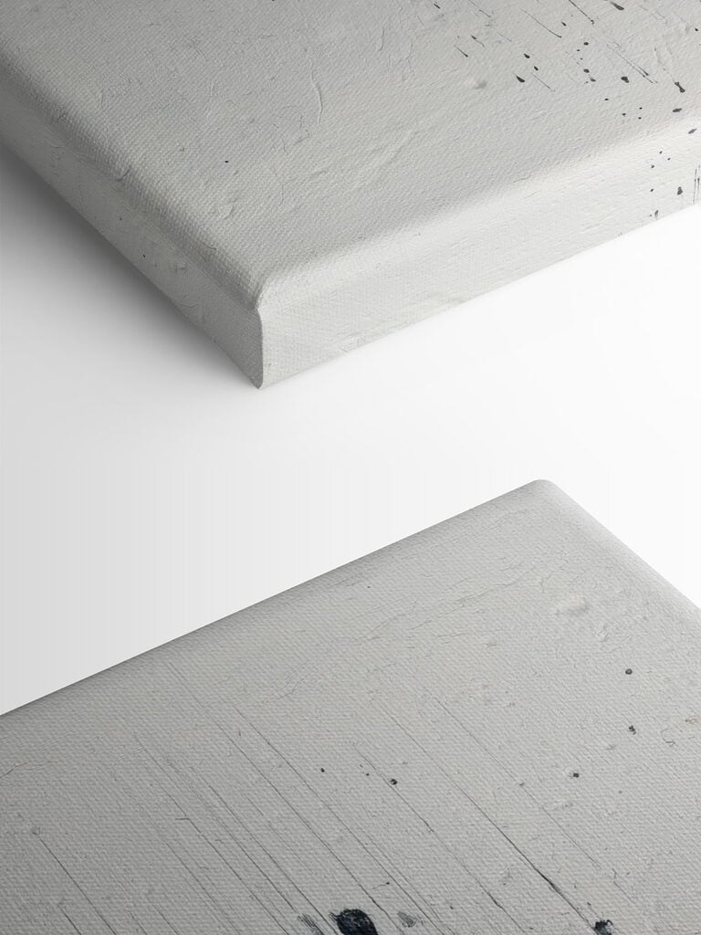Black paint on a white surface