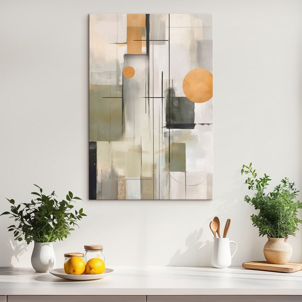 Painting of a white and grey art