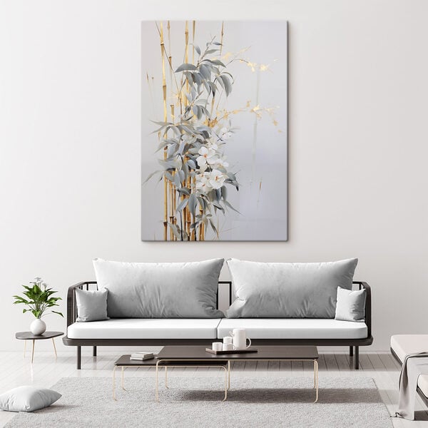 Painting of flowers and leaves