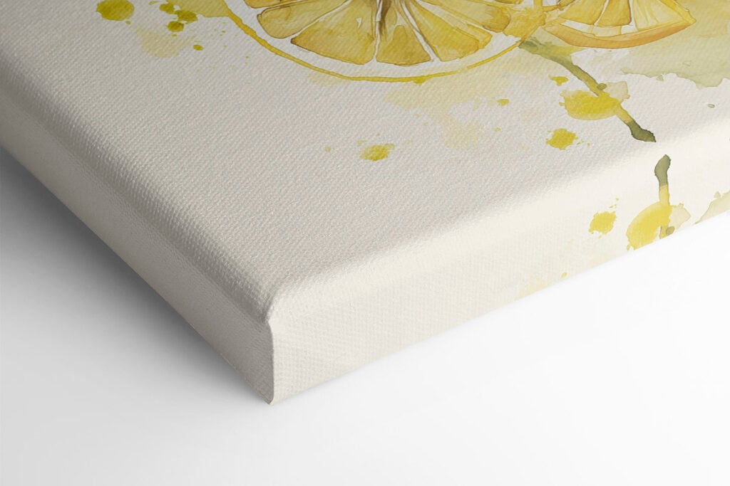 Watercolor of lemons on a branch