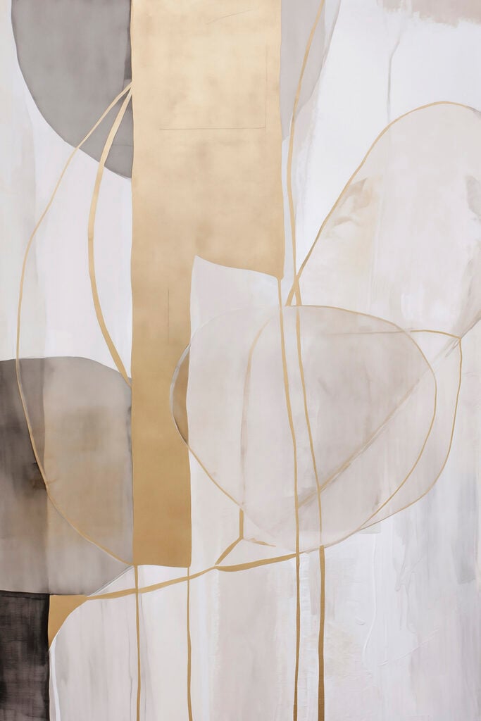Painting of a white and grey art