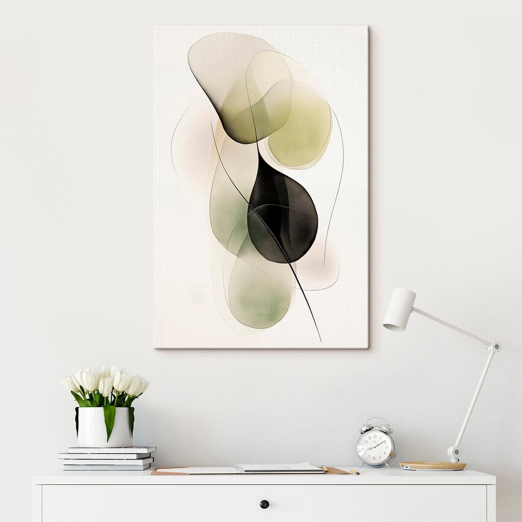 Fluid shapes in soft colors blend