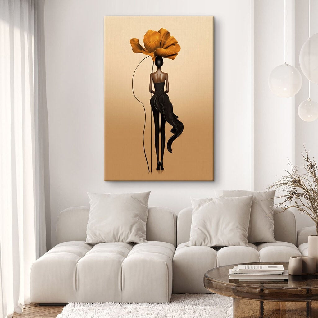 Statue of a woman with a flower on her head