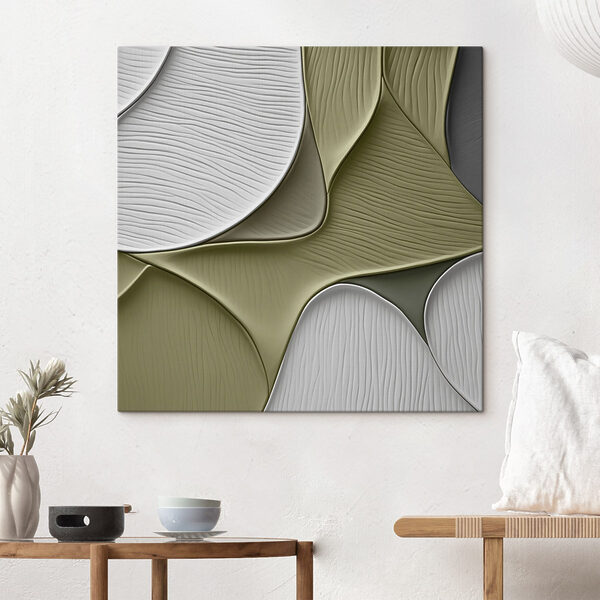 Flowing shapes in soft color palette