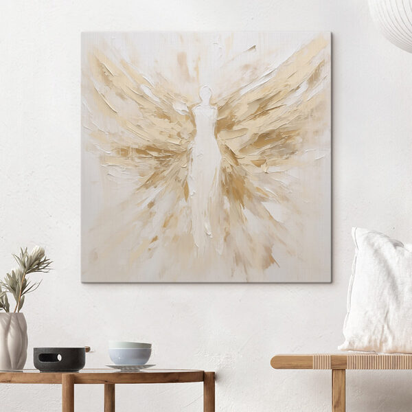 Painting of a woman with wings