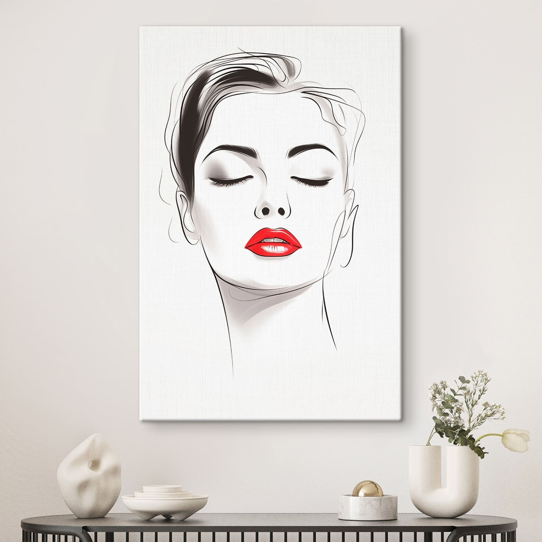 Elegant portrait with bold lips