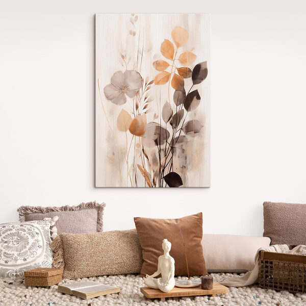 Painting of flowers and leaves