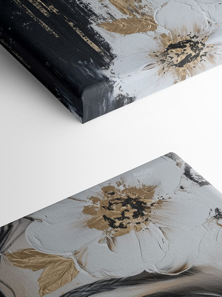 Delicate flowers embellishing a portrait