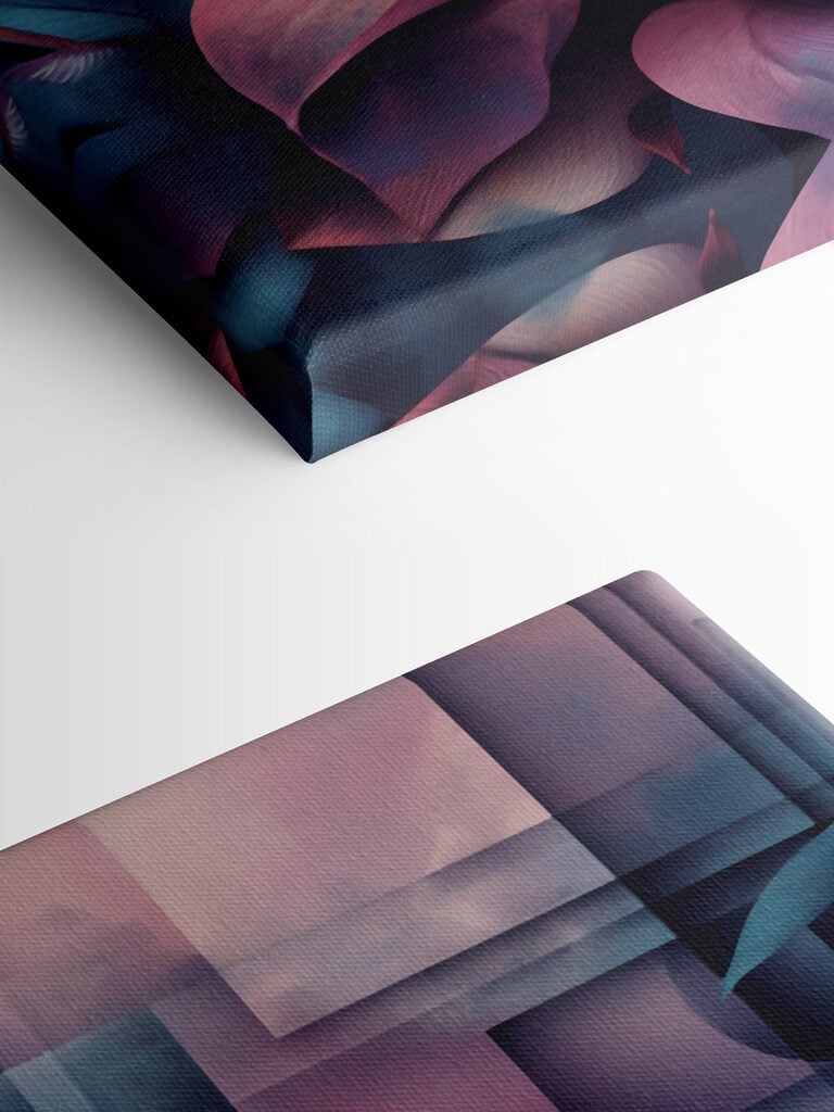 Vibrant blooms amidst abstract shapes