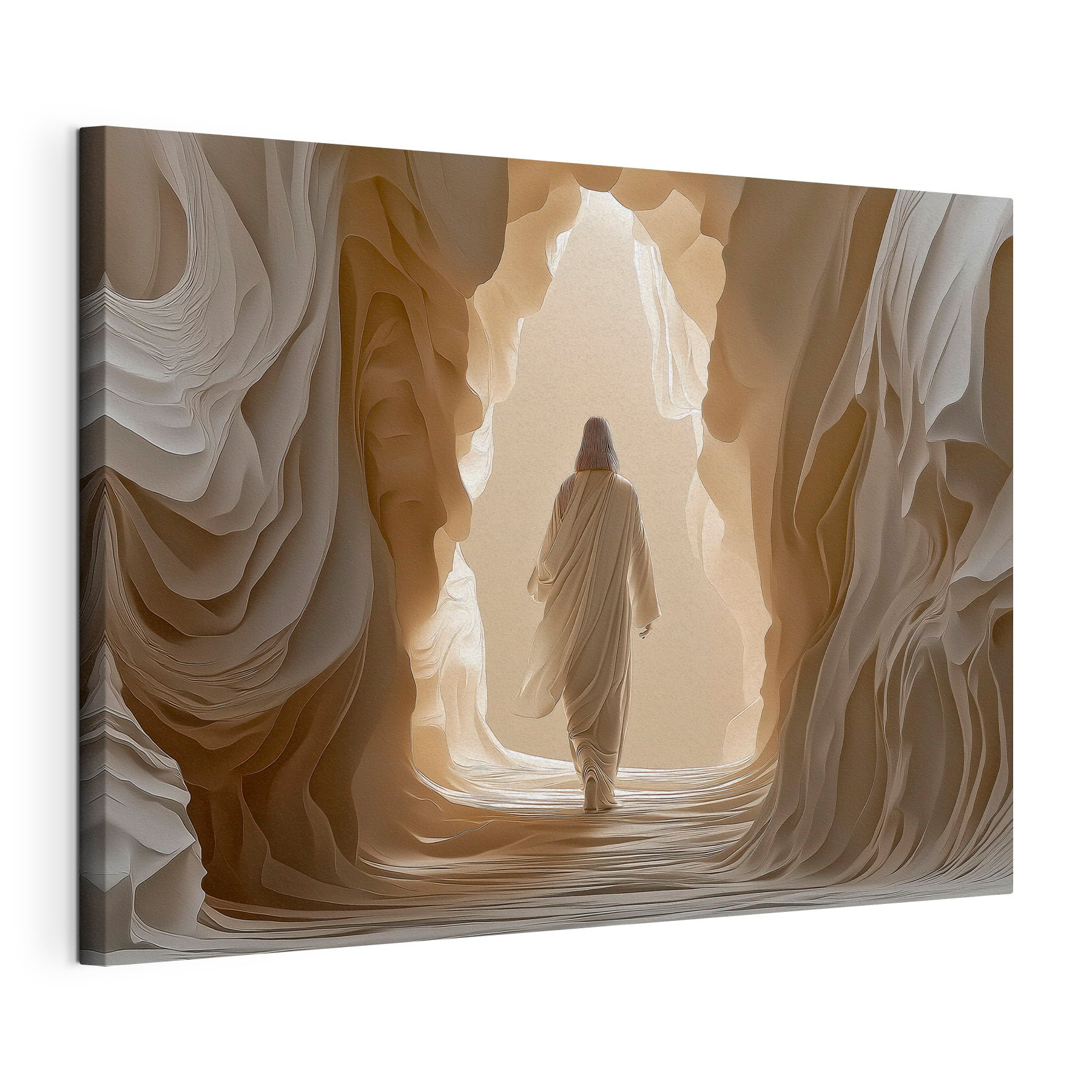 Person walking in a cave