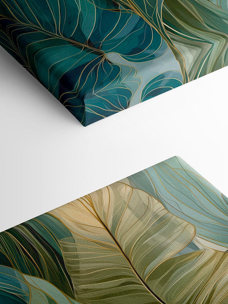 Vibrant green leaf patterns intertwined