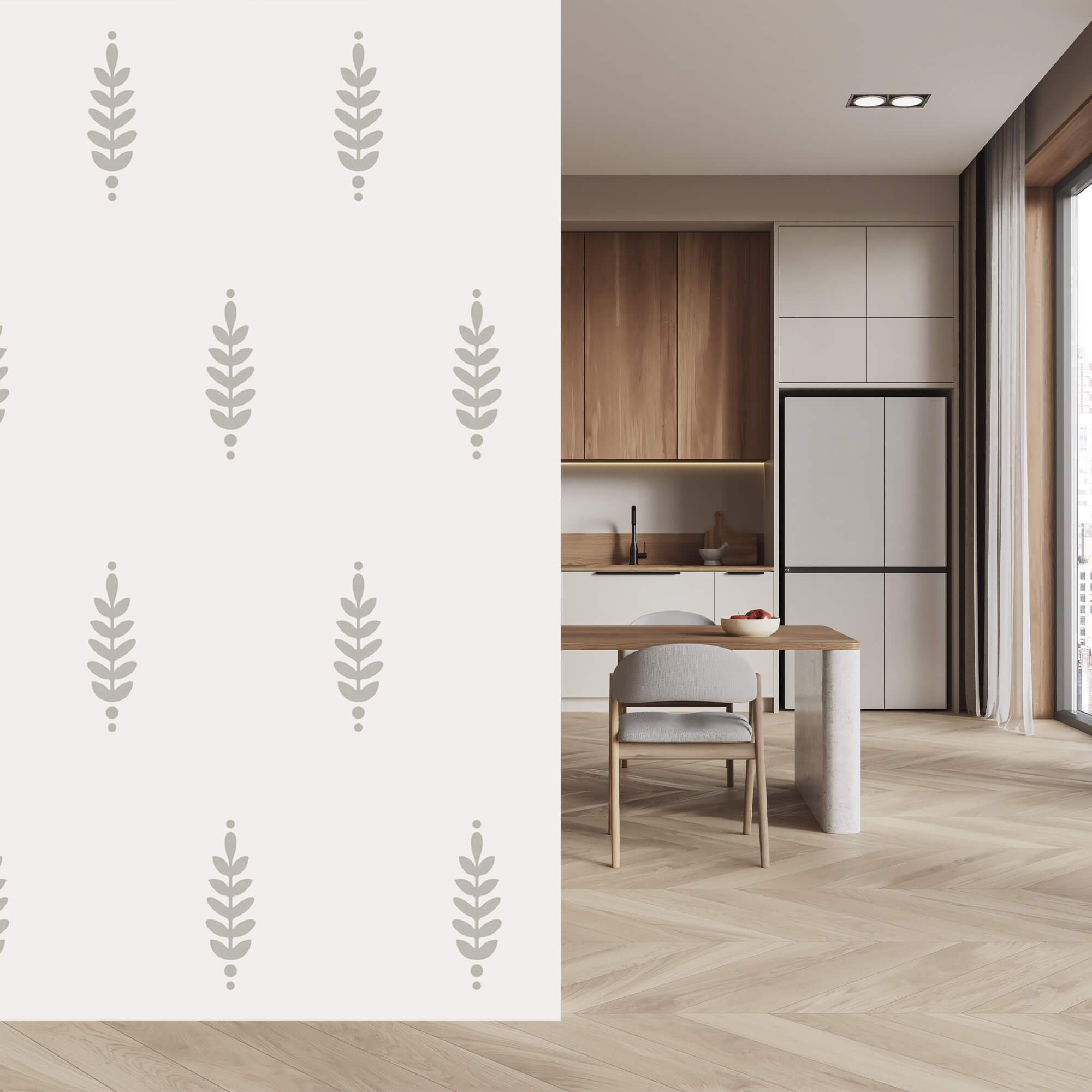 Візерунок з листя на білому тлі